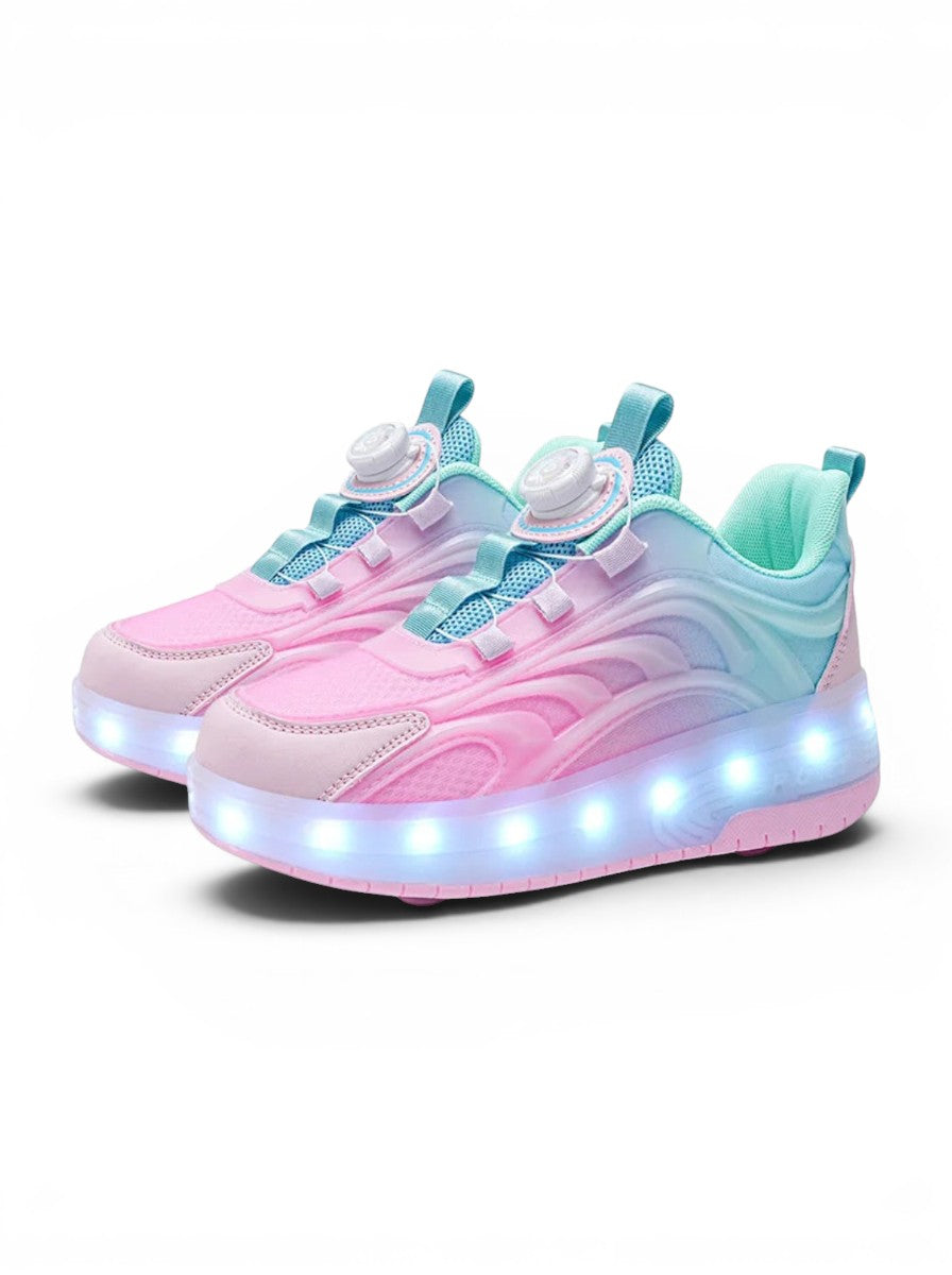 Two Wheels Children's Led Light Roller Skate Shoes For USB Charging